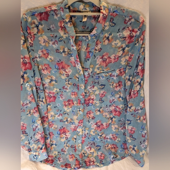 KUT from the Kloth XS Jasmine Floral Blouse Top see through blouse Scooped - Picture 1 of 12